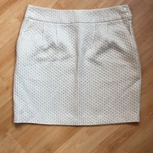 Shimmery cream and silver skirt